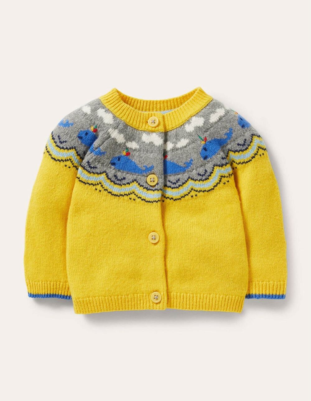 Baby BODEN Fair Isle Whale Cardigan - 18/24 Months